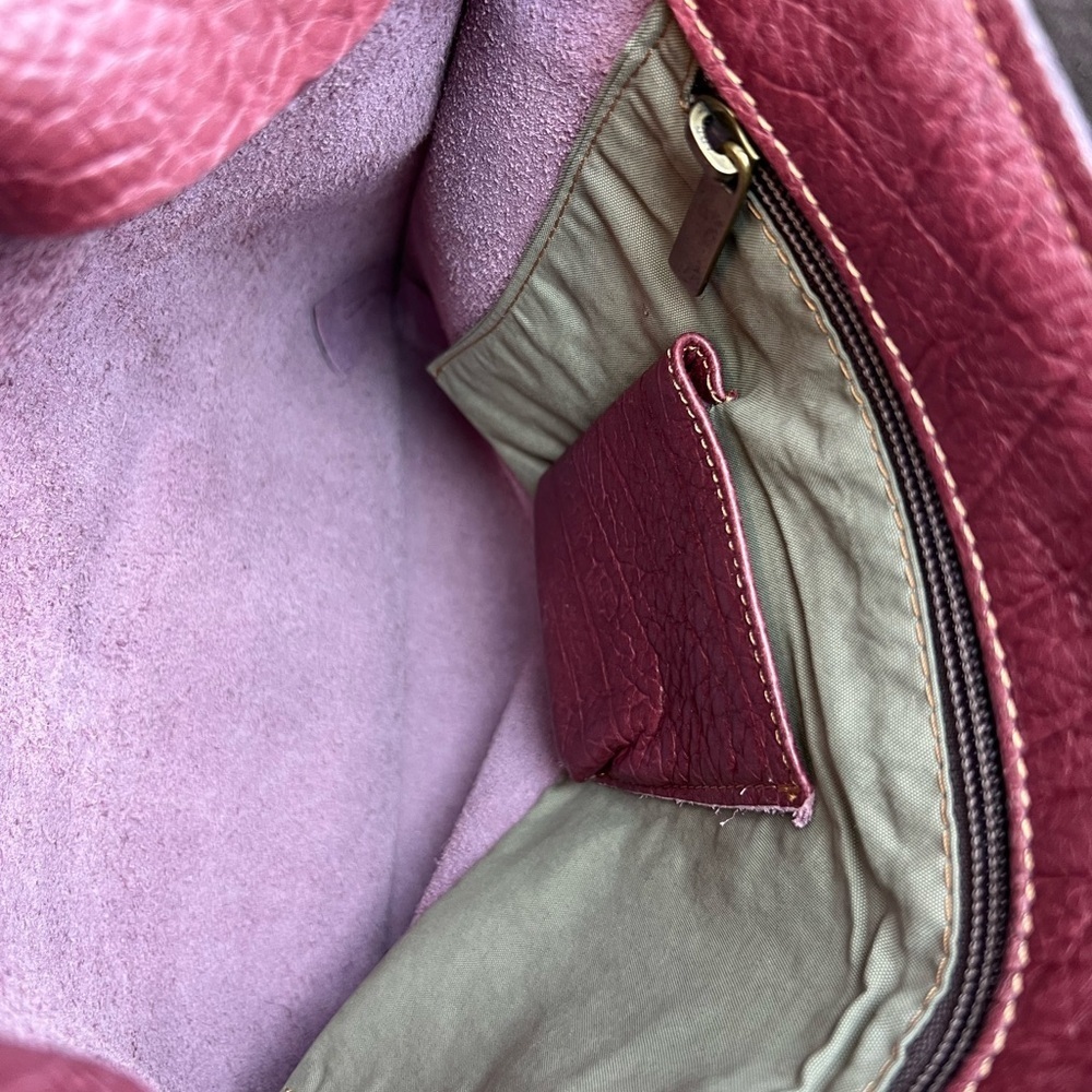 Elegant Messenger Bag Unisex Shoulder Bag Genuine Leather Made In Italy Maroon - Picture 9 of 15